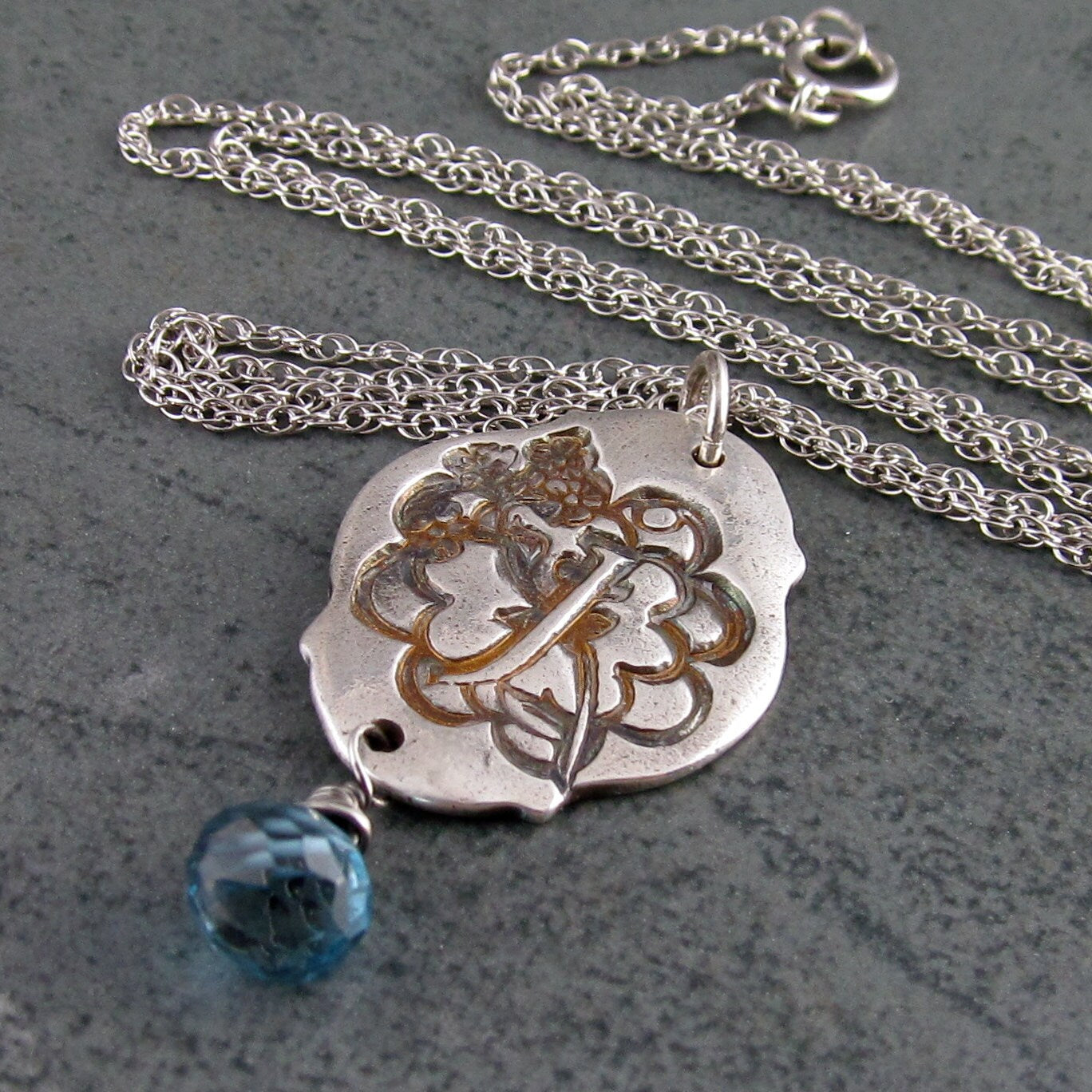 Personalized initial necklace, handmade eco-friendly silver monogram pendant, custom lower case initial